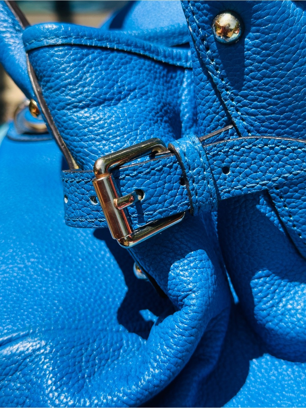 Dooney Bourke Royal Blue Pebble leather with Red lining. - Picture 9 of 10